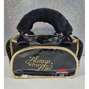 EDEA Always With Me Ice Roller Skate Bag Black Glitter Gold Faux Fur Handle +Bag